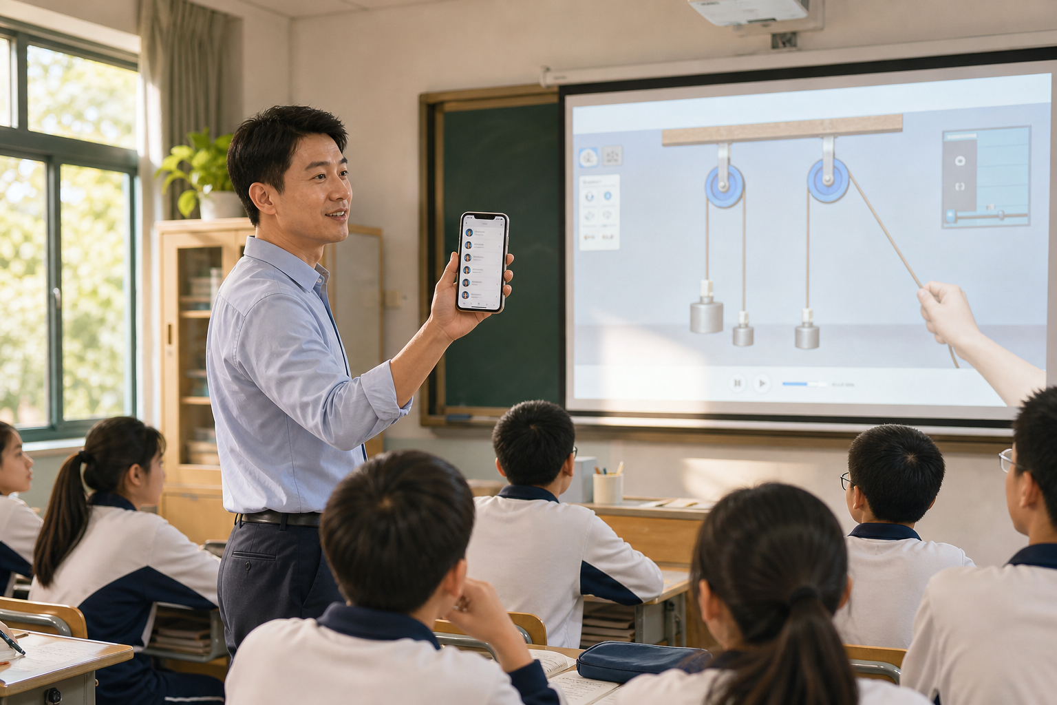 课堂投影后，同一课可以发到班级群
